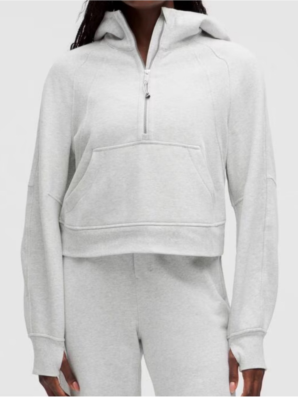 Lululemon Half-Zip Scuba Hoodie in heathered grey